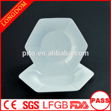 2015 new design white porcelain unique dinner plate fruit plate